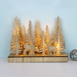 ^ "PLYWOOD CHRISTMAS TREE 2" 22 LED WW Λ/ΚΙΑ ΜΠ/ΡΙΕΣ (2AA) IP20 30X8X23CM  -X05221105